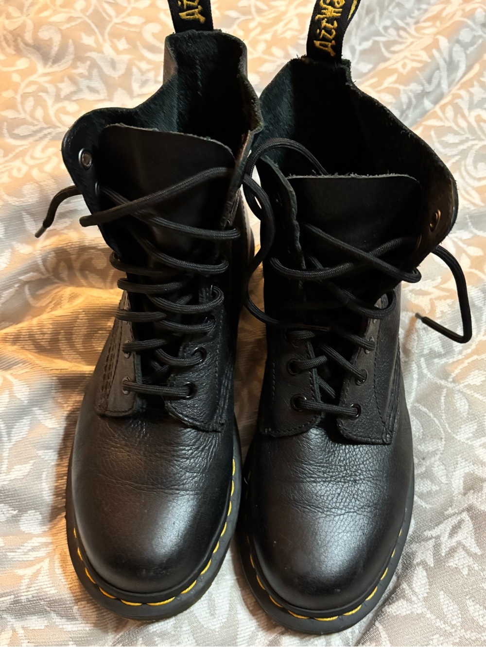 Doc Martens 1460 Pascal Black Soft Leather 8 Eye boots. Women’s US 8/ EU 39